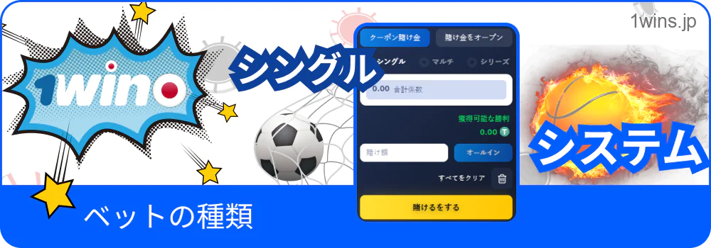 1win ベット種類の説明付きインフォグラフィック